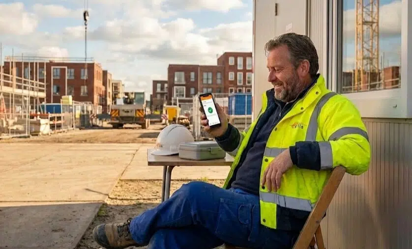 Construction operative doing a toolbox talk