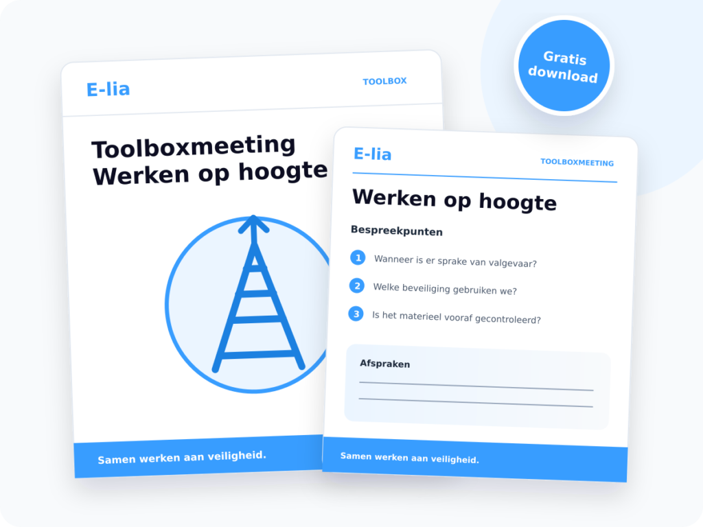 Voorbeeld van de toolbox werken op hoogte